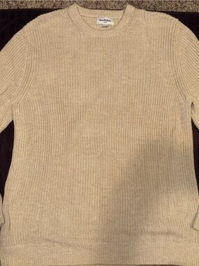 Goodfellow & Co Cream Ribbed Crew Neck Sweater